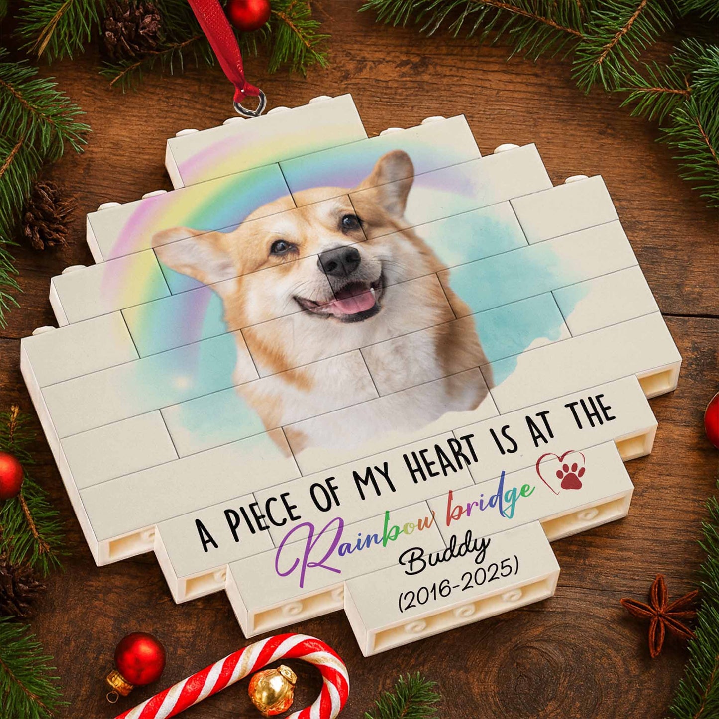 A Piece Of My Heart Is At The Rainbow Bridge, Dog And Rainbow