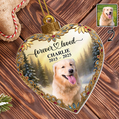 Forever Loved, Heart With Decorative Dog Portrait