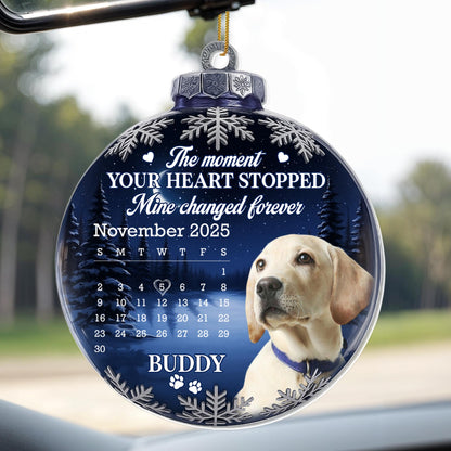 The Moment Your Heart Stopped, Heart and Winter Scene Ornament - Personalized Custom Acrylic Ornament, Christmas Gift - PME145_ACO