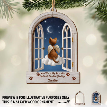 Favorite Hello & Hardest Goodbye Angel Dog Ornament