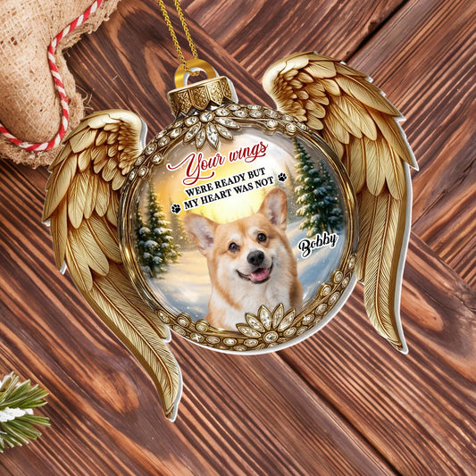 Your Wings Were Ready But My Heart Was Not, Angel Wings - Personalized Custom Acrylic Ornament, Christmas Gift - PME150_ACO