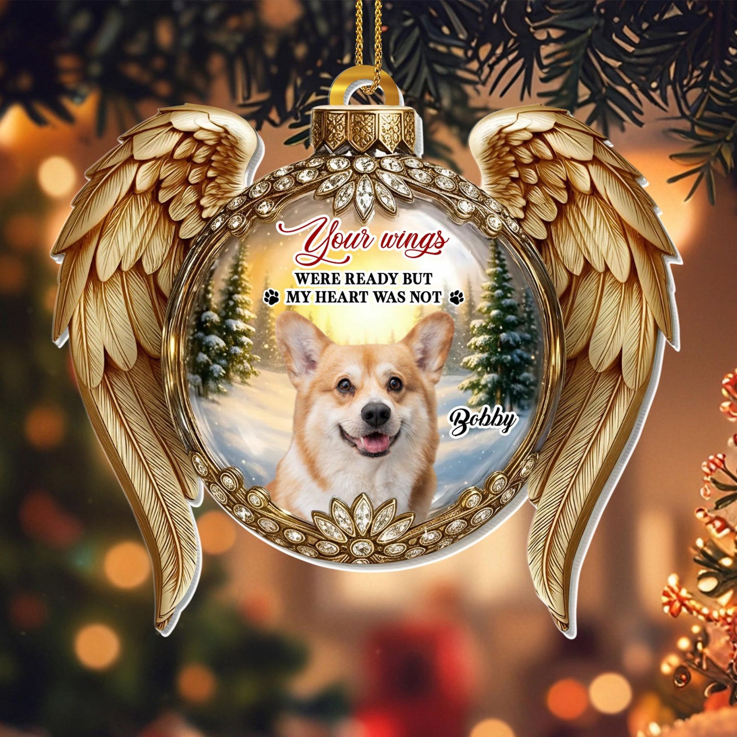 Your Wings Were Ready But My Heart Was Not, Angel Wings - Personalized Custom Acrylic Ornament, Christmas Gift - PME150_ACO