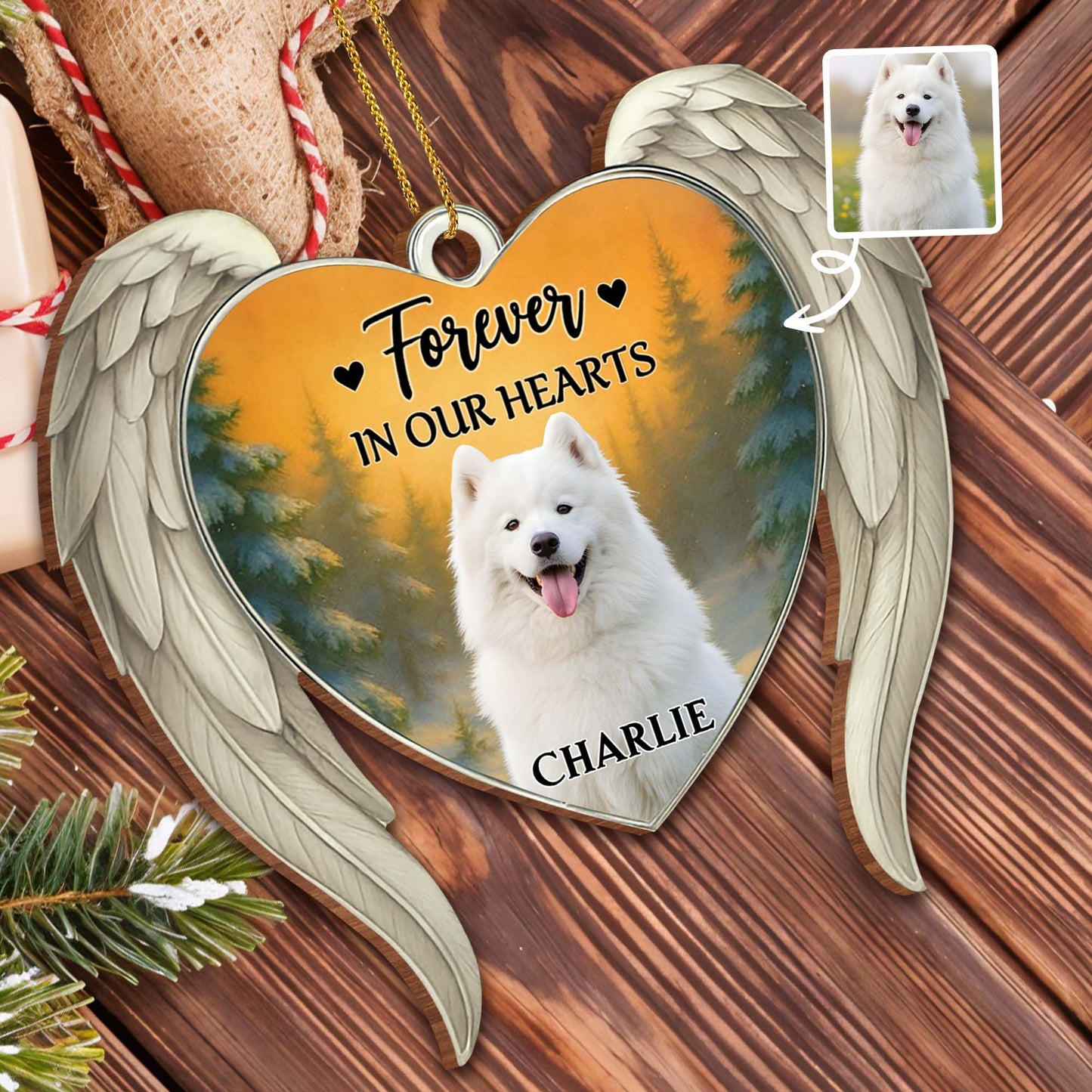 Forever In Our Hearts Angel Wings And Dog