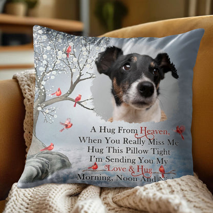 A Hug From Heaven, Pillow With Dog And Birds