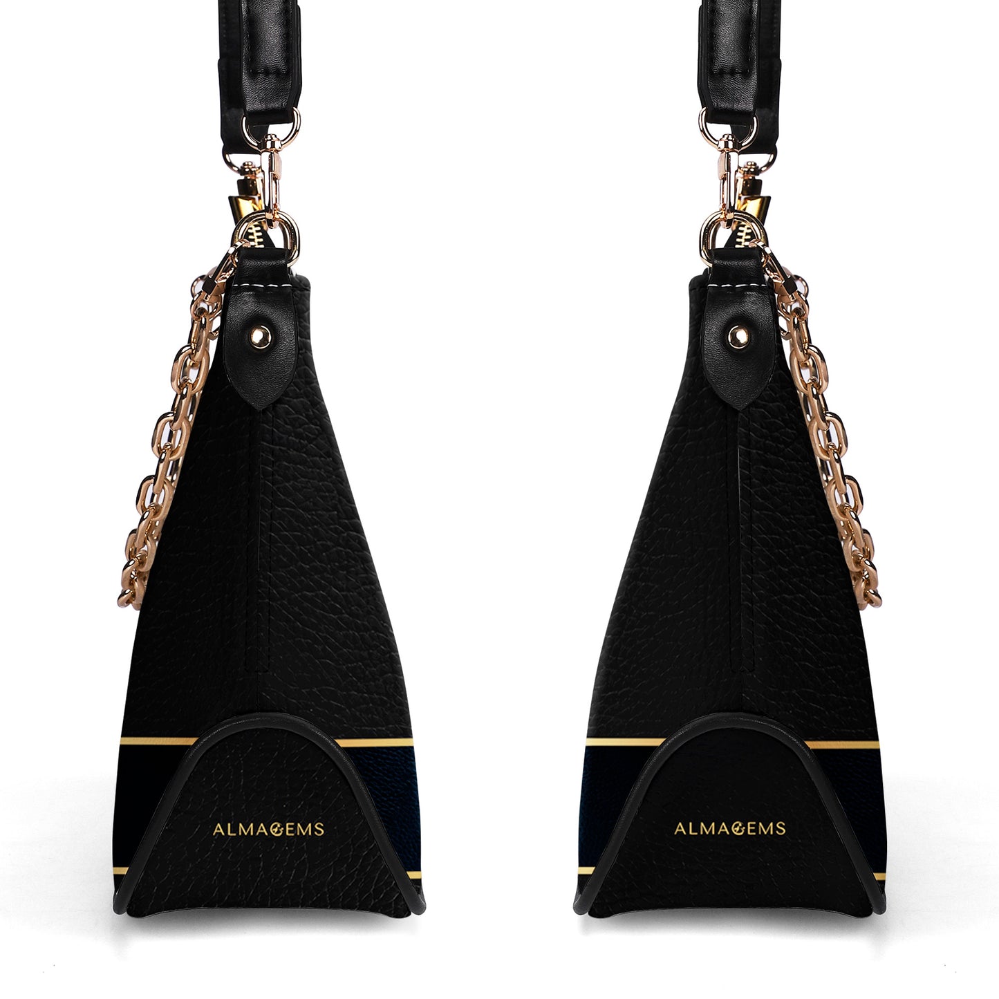 Queen Black - Bespoke Chain Crossbody Handbag - Q02BCH