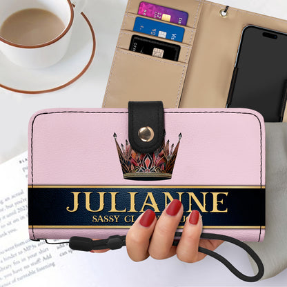 Queen Pink - Bespoke Phone Leather Wallet - Q02PPW