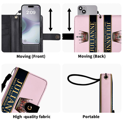 Queen Pink - Bespoke Phone Leather Wallet - Q02PPW