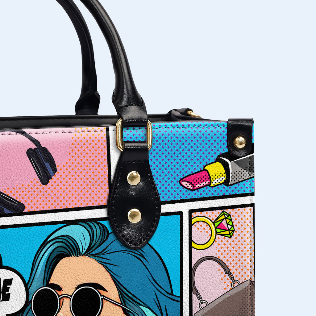 Hang On Let Me Overthink This - Personalized Custom Leather Handbag - QCUS005_HB