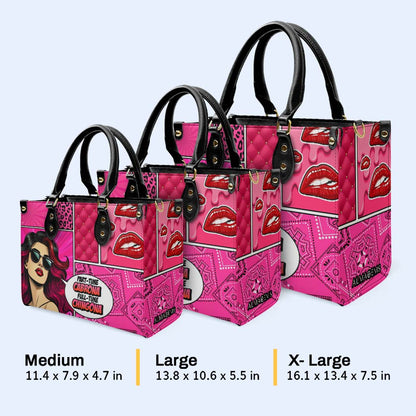 Cabrona Part-Time, Chingona Full-Time - Bolso de Cuero Personalizado a Medida - QCUS008_HB