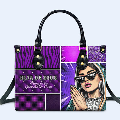 Hija De Dios - Bolso de mano de cuero personalizado - QCUS014_HB