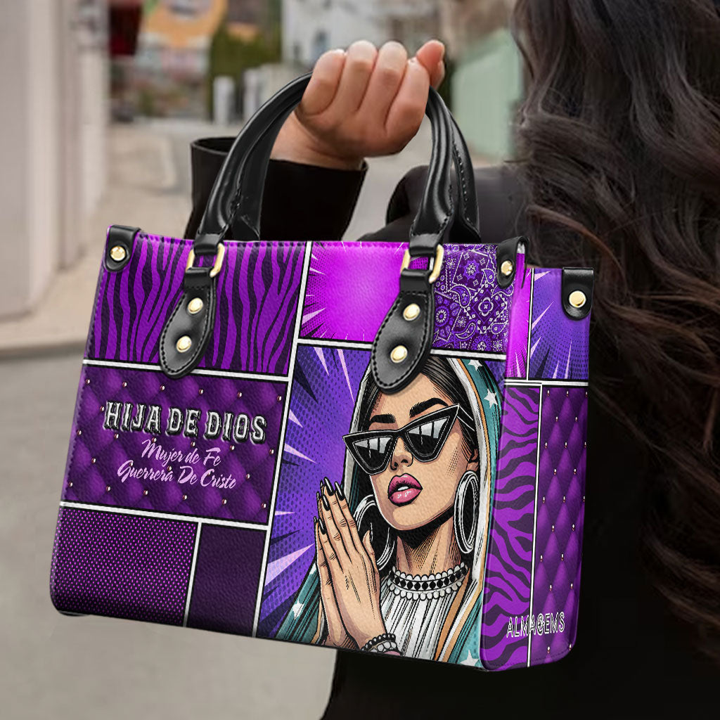 Hija De Dios - Bolso de mano de cuero personalizado - QCUS014_HB