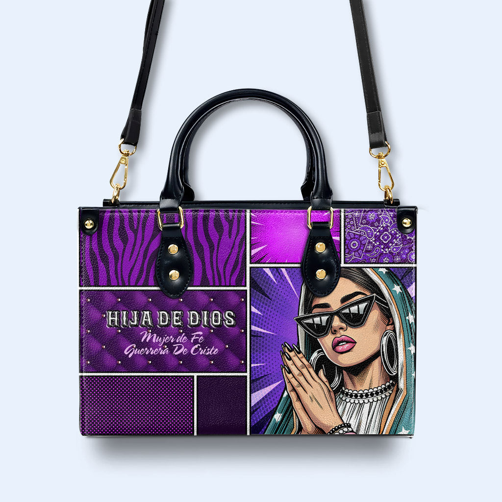 Hija De Dios - Bolso de mano de cuero personalizado - QCUS014_HB