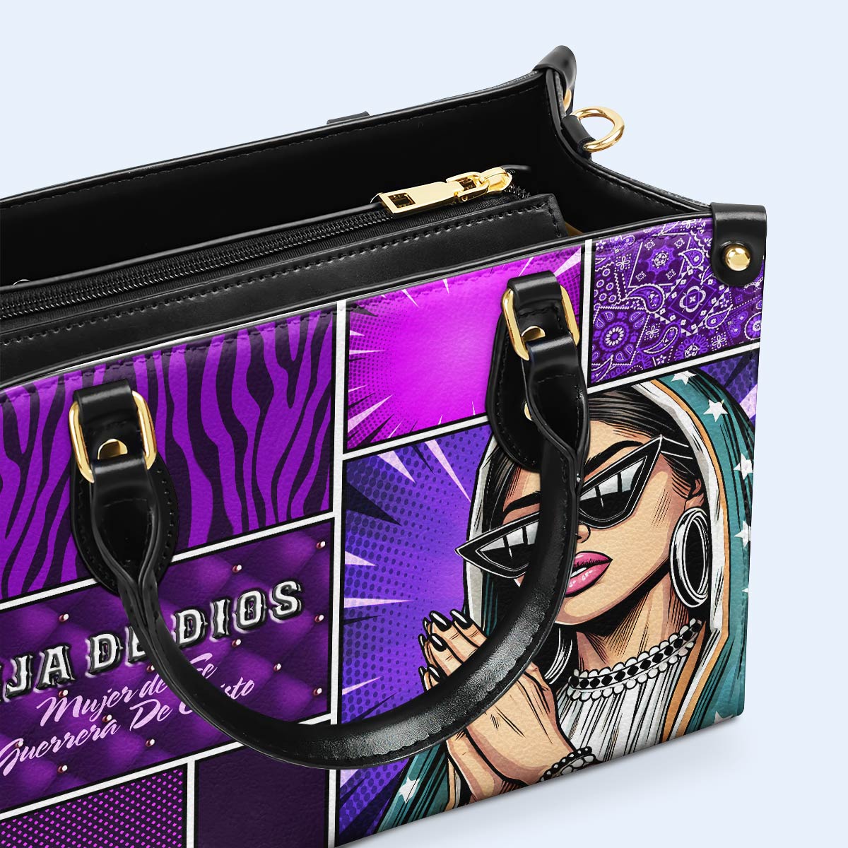 Hija De Dios - Bolso de mano de cuero personalizado - QCUS014_HB