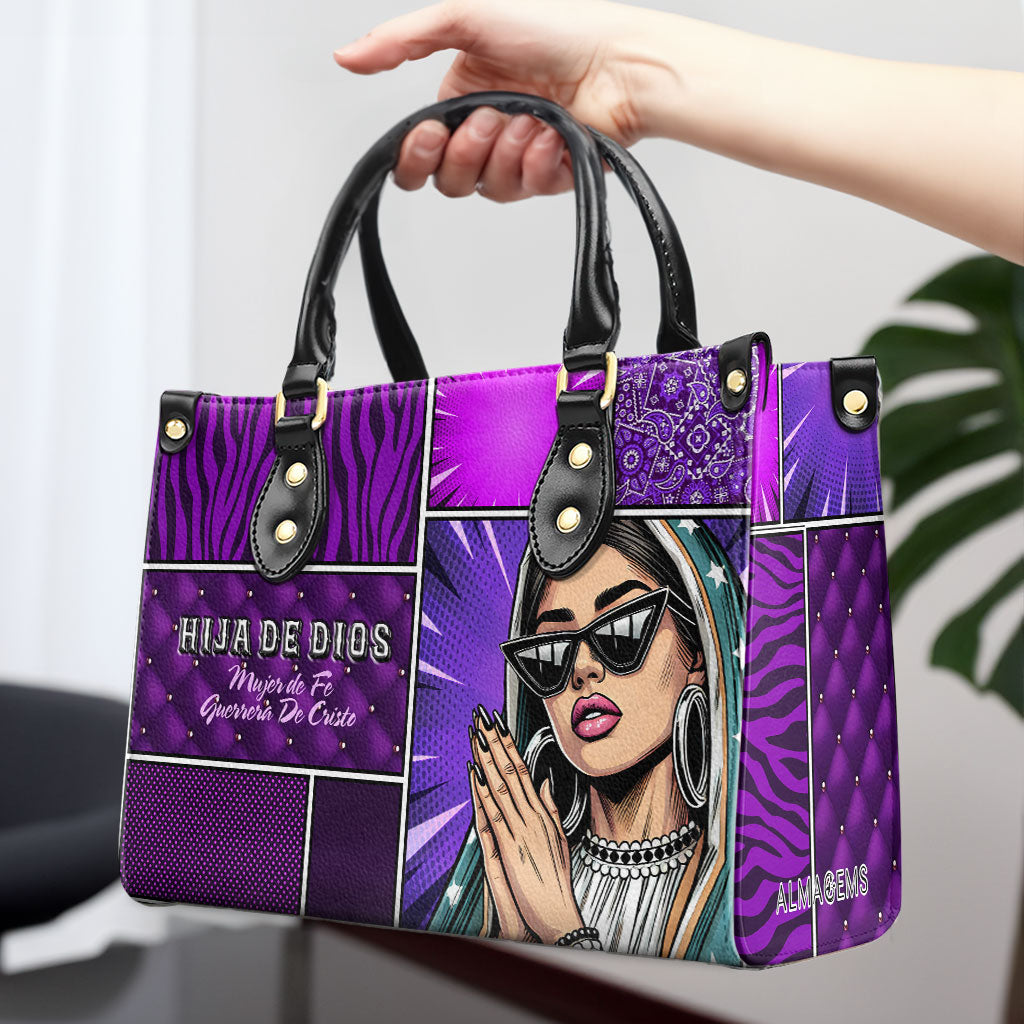 Hija De Dios - Bolso de mano de cuero personalizado - QCUS014_HB