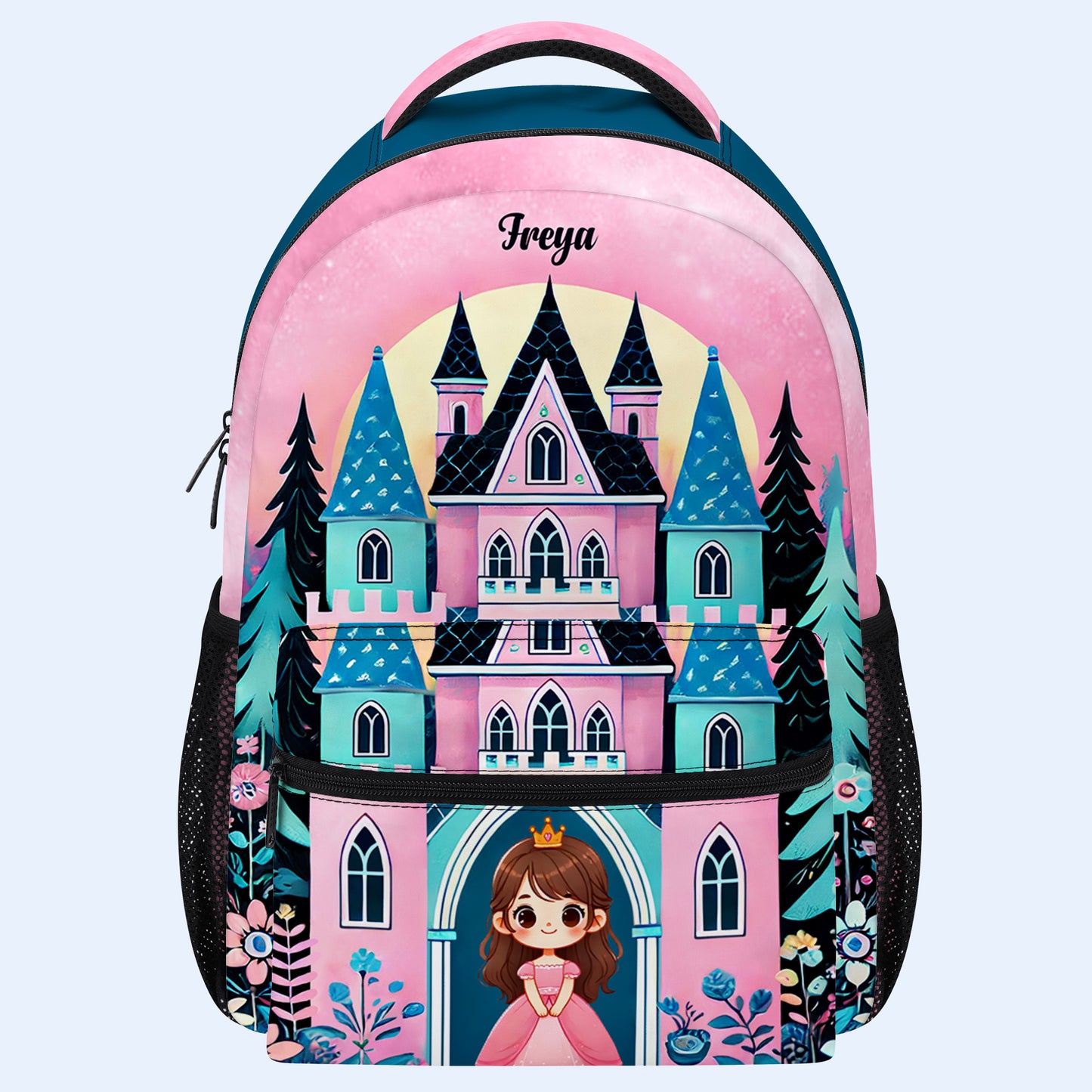 Castillo de princesas - Mochila personalizada personalizada - QCUS018_CB