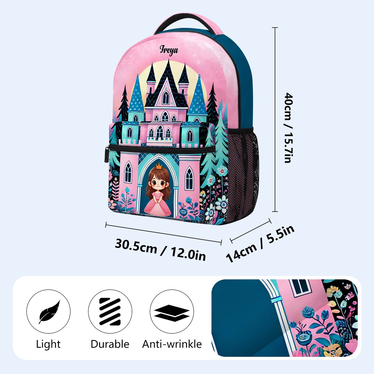 Castillo de princesas - Mochila personalizada personalizada - QCUS018_CB