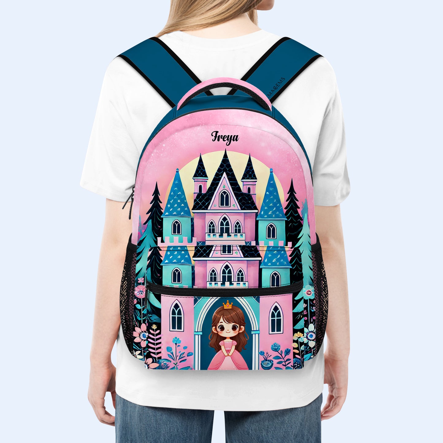 Castillo de princesas - Mochila personalizada personalizada - QCUS018_CB