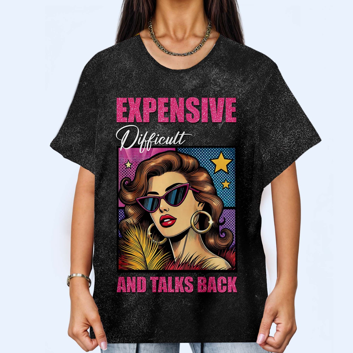 Caro, difícil y contesta: camiseta unisex personalizada con estampado completo - QCUS023_3T