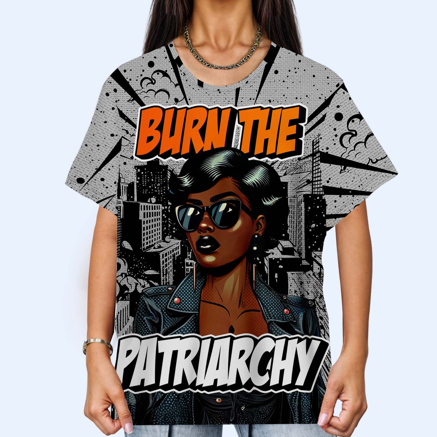 Burn The Patriarchy - Camiseta unisex personalizada con estampado integral - DG019_3T