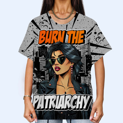 Burn The Patriarchy - Camiseta unisex personalizada con estampado integral - DG019_3T