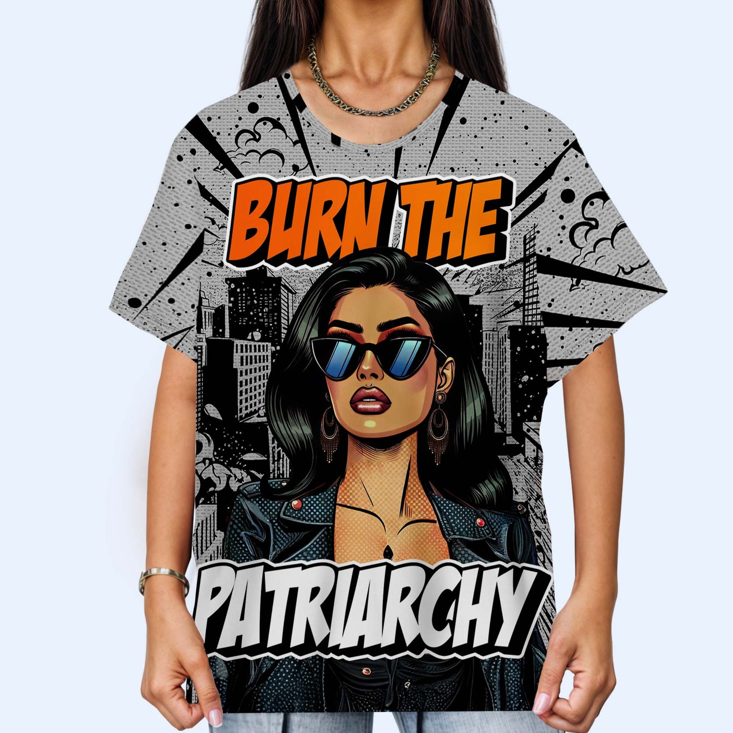 Burn The Patriarchy - Camiseta unisex personalizada con estampado integral - DG019_3T