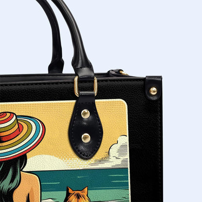 Custom Pet Art and Text - Your Signature Leather Handbag - QCUSTOM03