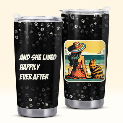 Custom Comic Art With Your Pet - Personalized Stainless Steel Tumbler 20oz - QCUSTOM03TB