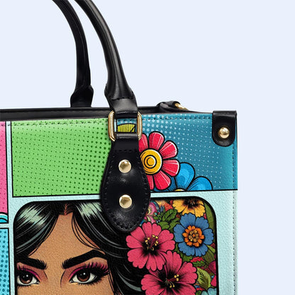 Personalice con arte y texto personalizados: su bolso de cuero exclusivo - QCUSTOM08 