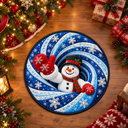 Santa Claus Coming Out Of Festive Chimney With Snowflakes And Stars - Personalized Custom Shaped Doormat - XMAS379_CUDOR