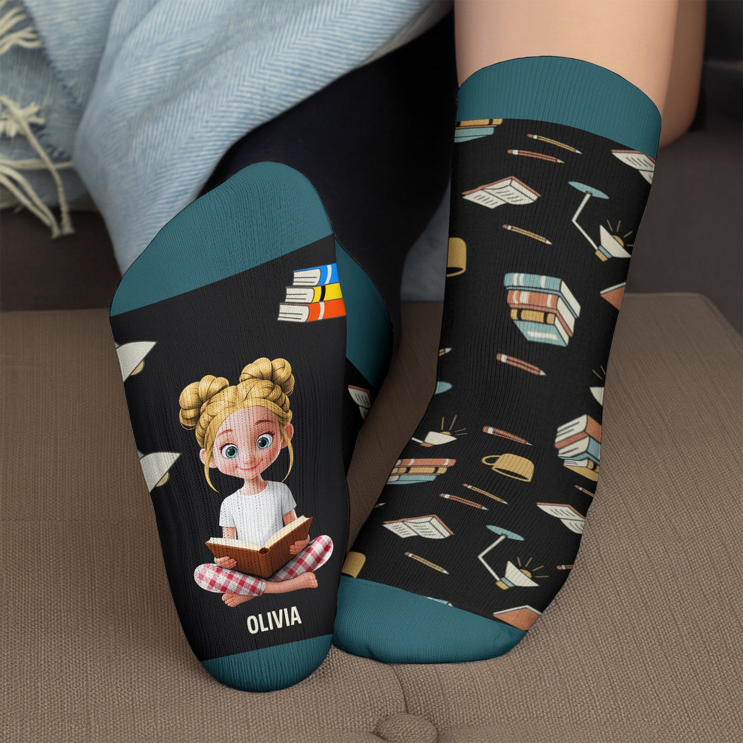 Yes I Really Do Need All These Books Socks - Personalized Crew Socks - READ001_CSOCK