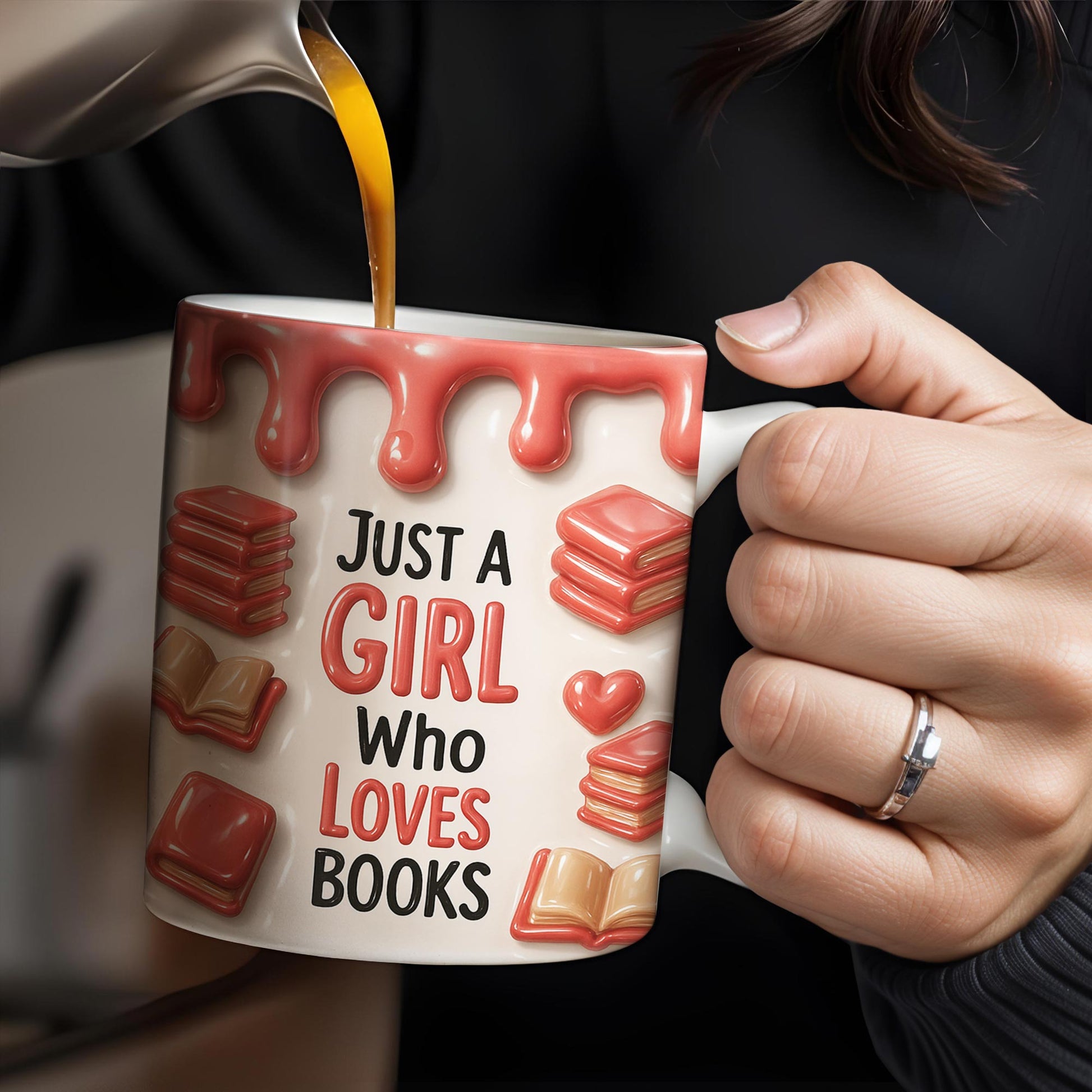 Just A Girl Who Loves Books, Hearts and Books Design