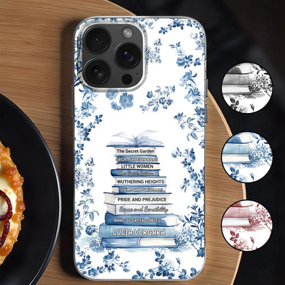 Classic Books And Floral Design Elegant Phone Case