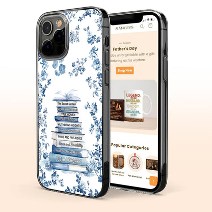 Classic Books And Floral Design Elegant Phone Case