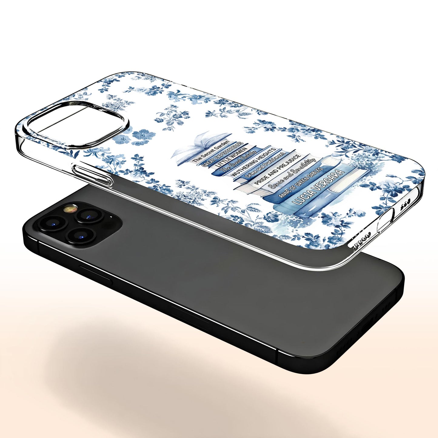 Classic Books And Floral Design Elegant Phone Case