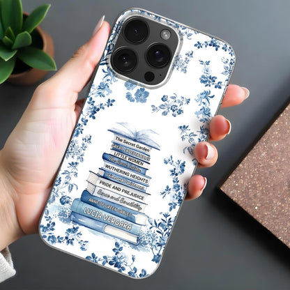 Classic Books And Floral Design Elegant Phone Case