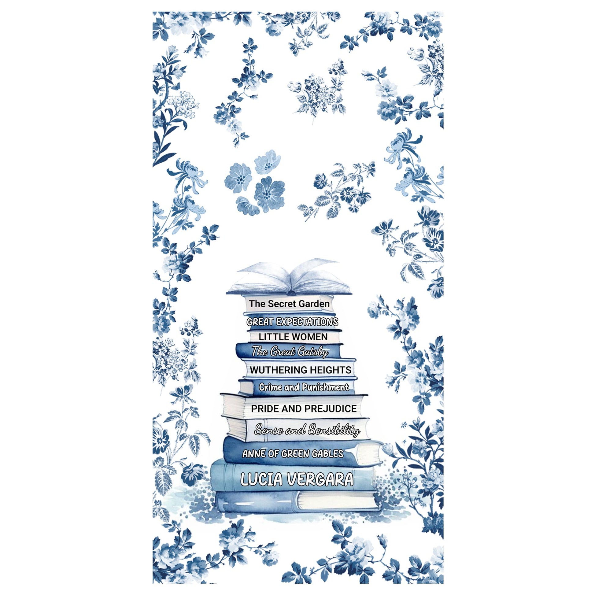 Classic Books And Floral Design Elegant Phone Case