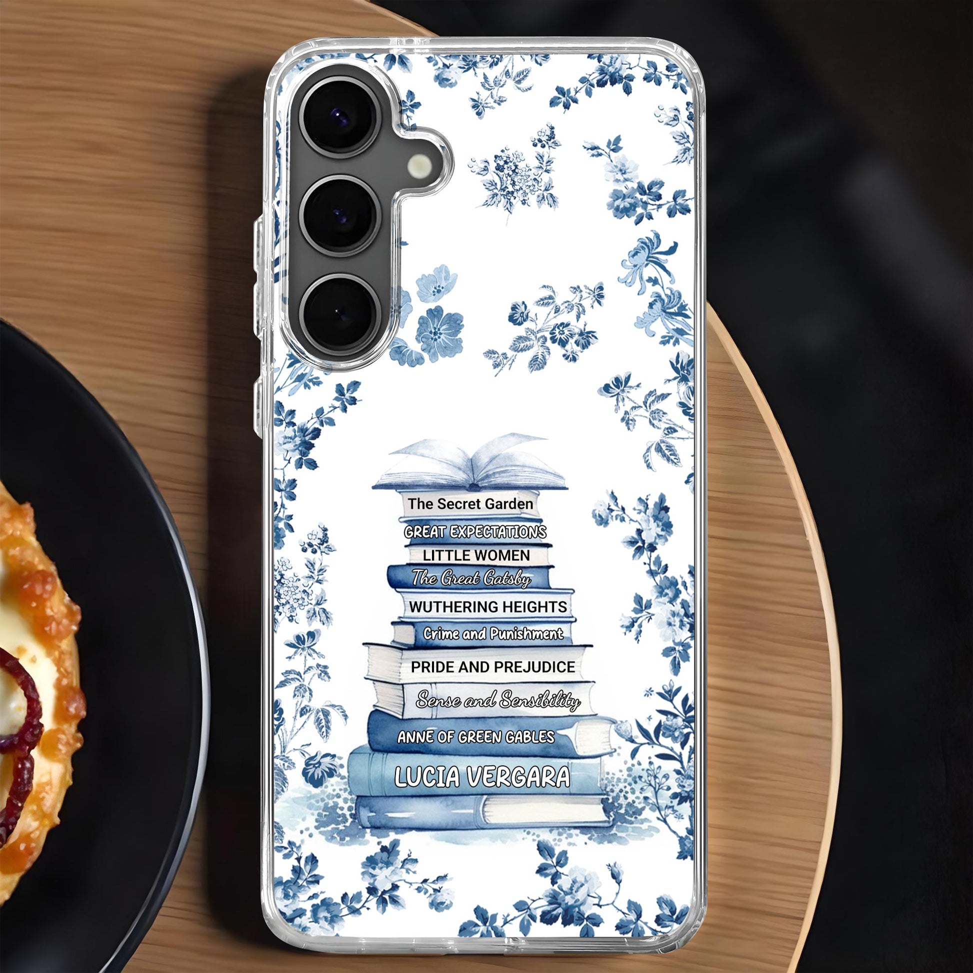 Classic Books And Floral Design Elegant Phone Case