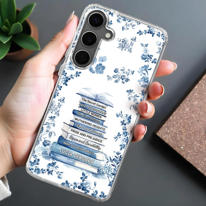 Classic Books And Floral Design Elegant Phone Case