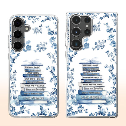 Classic Books And Floral Design Elegant Phone Case