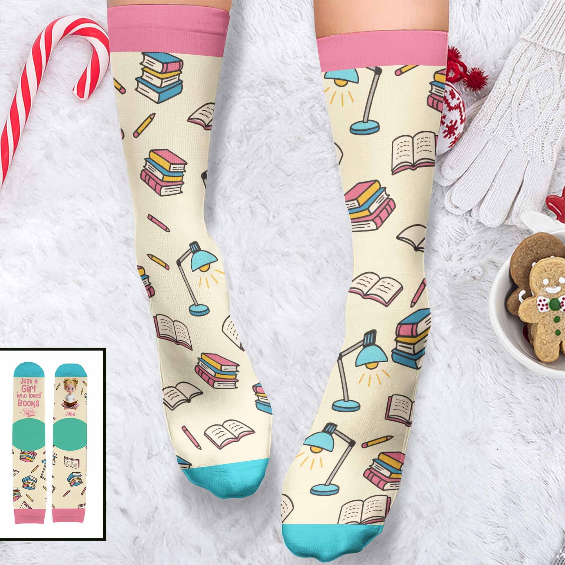 Just A Girl Who Loves Books, Fun Reading Socks