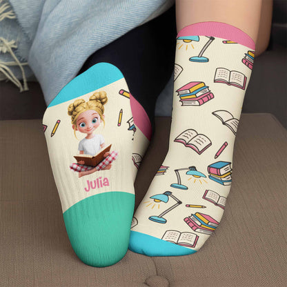 Just A Girl Who Loves Books, Fun Reading Socks