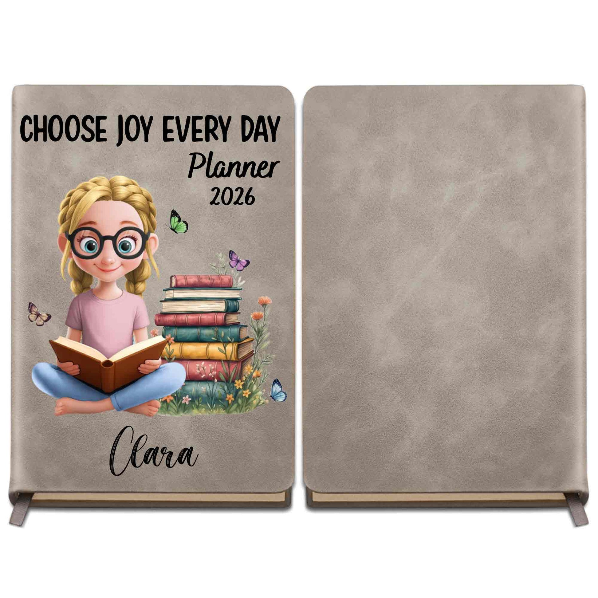 Choose Joy Every Day Planner with Books and Girl
