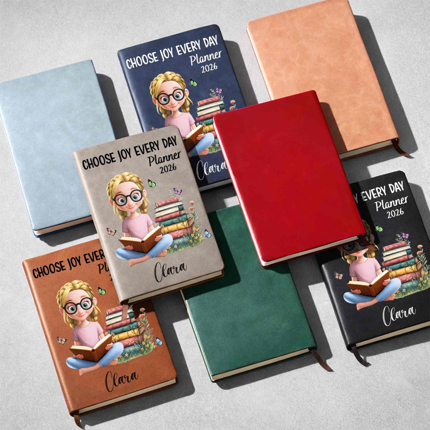 Choose Joy Every Day Planner with Books and Girl