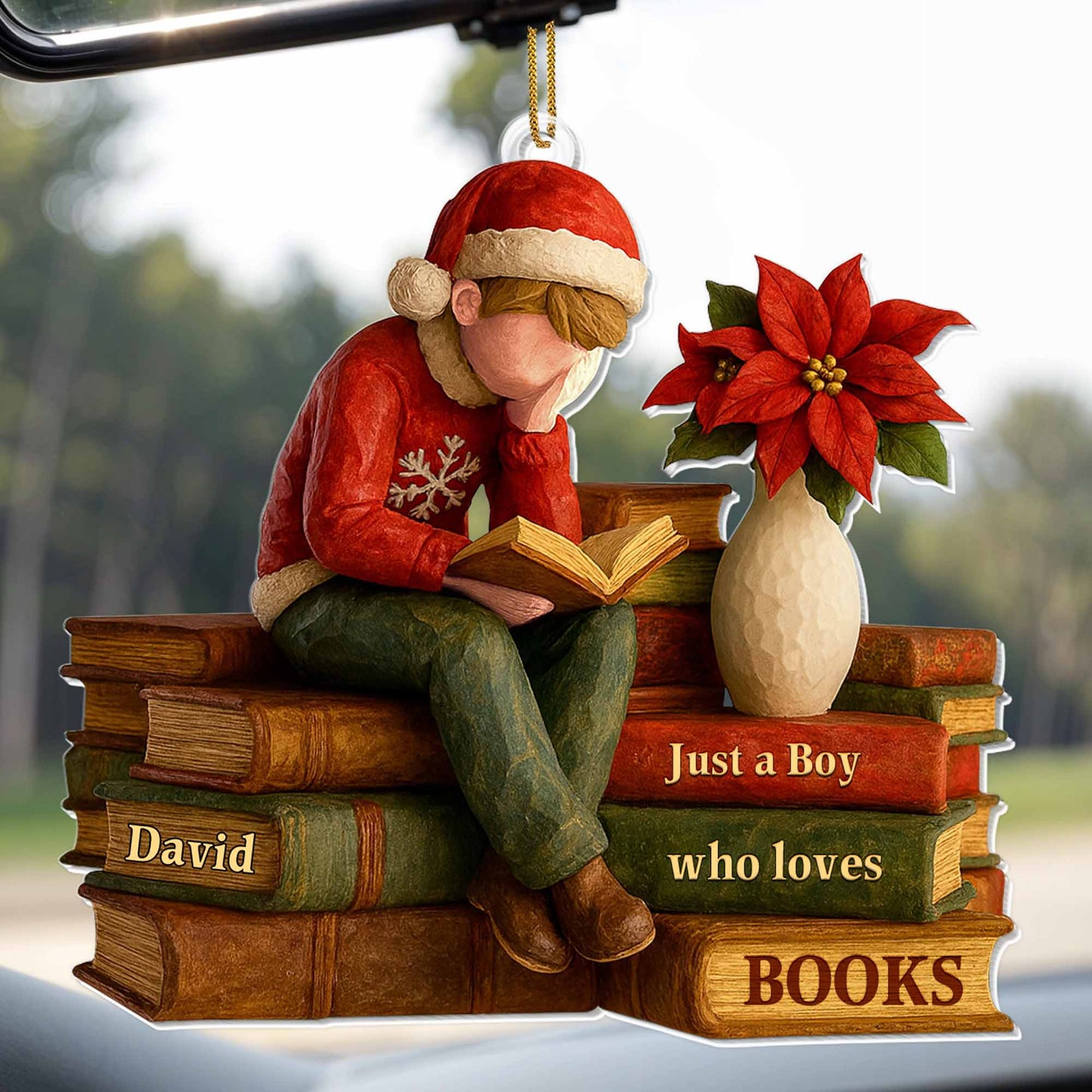 Just A Boy Who Loves Books - Personalized Custom Acrylic Ornament, Christmas Gift - READ005_ACO