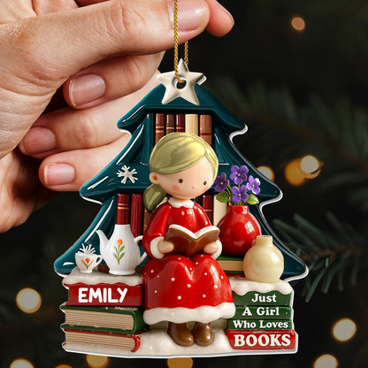 Just A Girl Who Loves Books, Christmas Tree Ornament