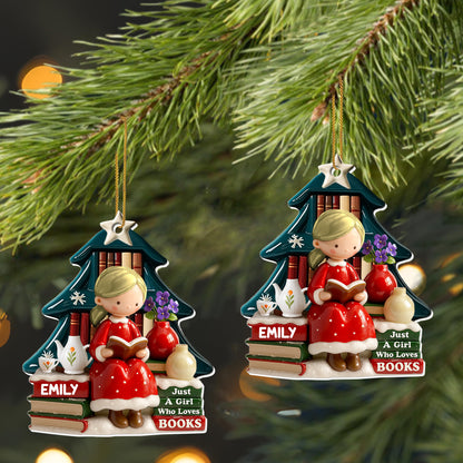 Just A Girl Who Loves Books, Christmas Tree Ornament