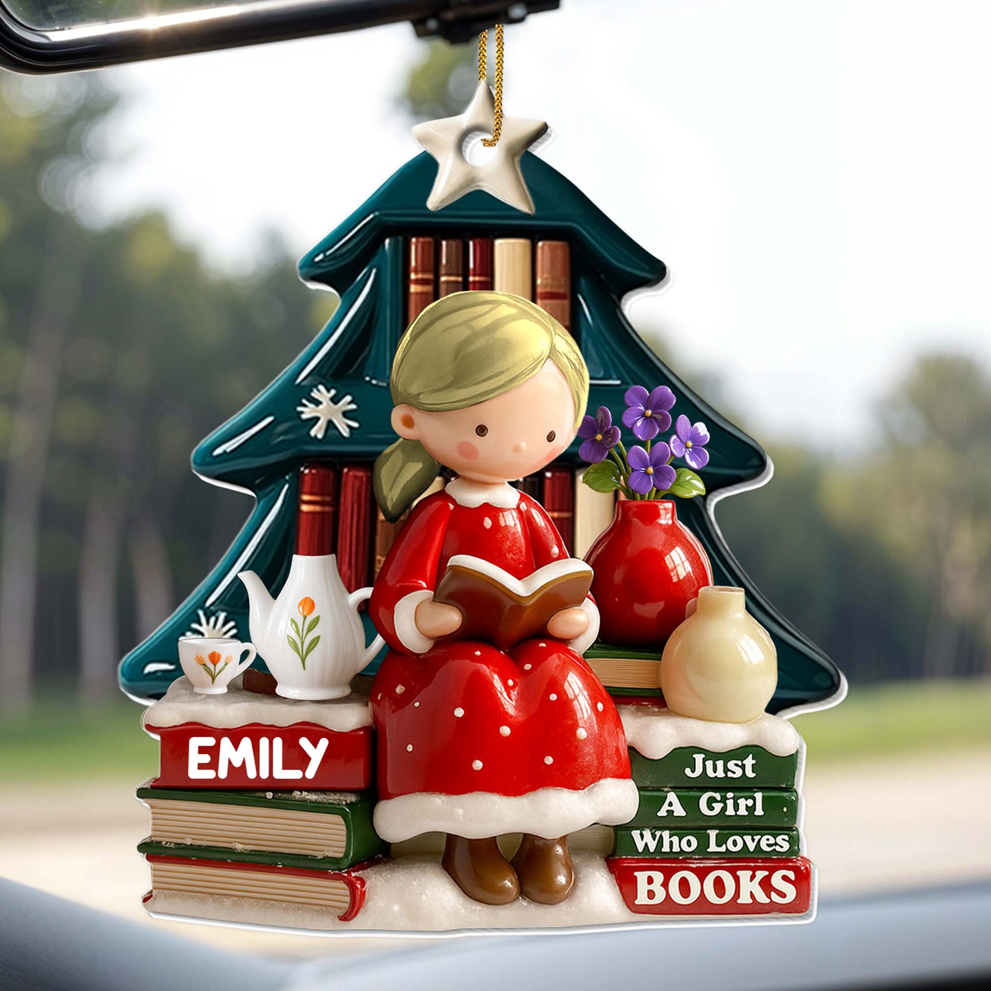 Just A Girl Who Loves Books, Christmas Tree Ornament