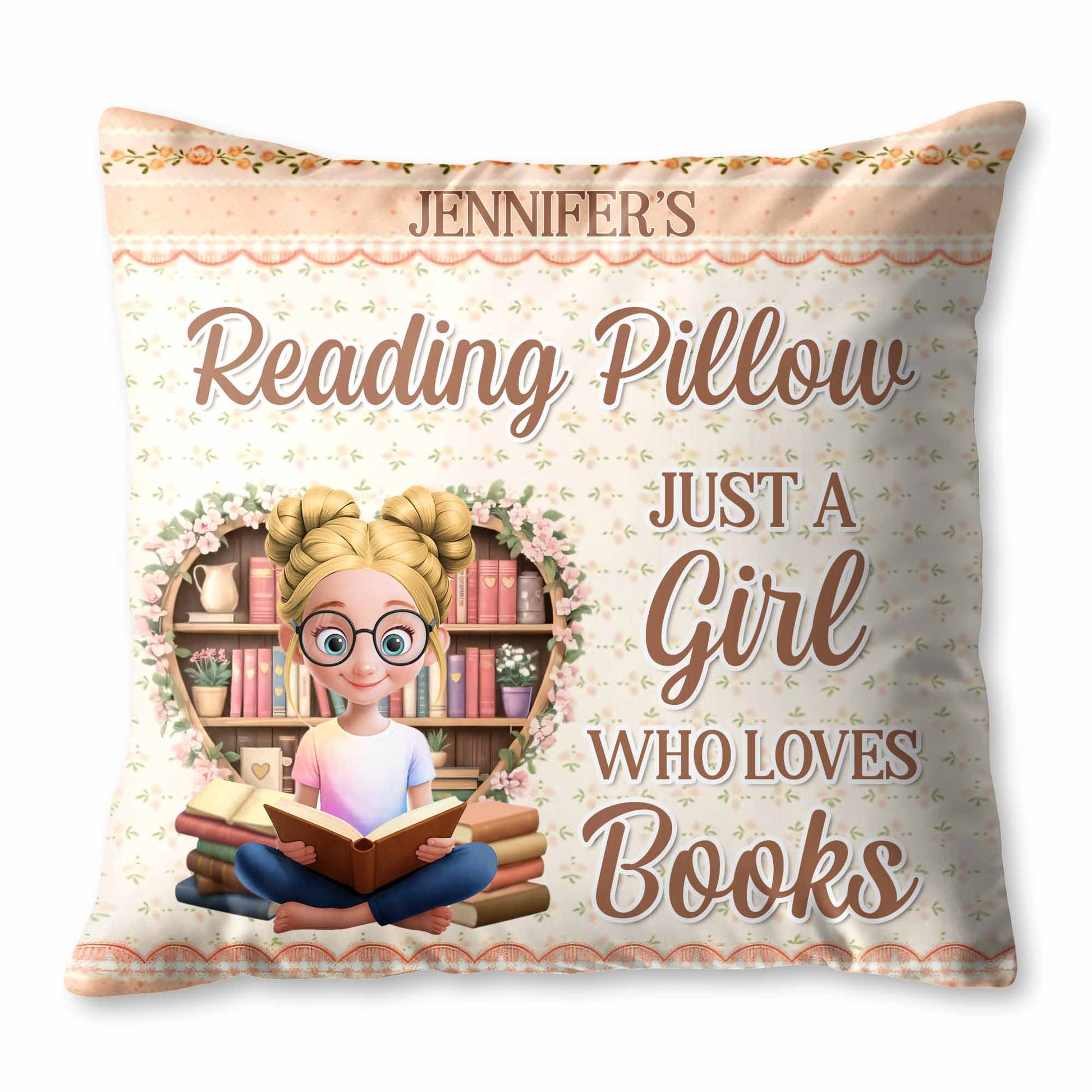 Reading Pillow, Just A Girl Who Loves Books