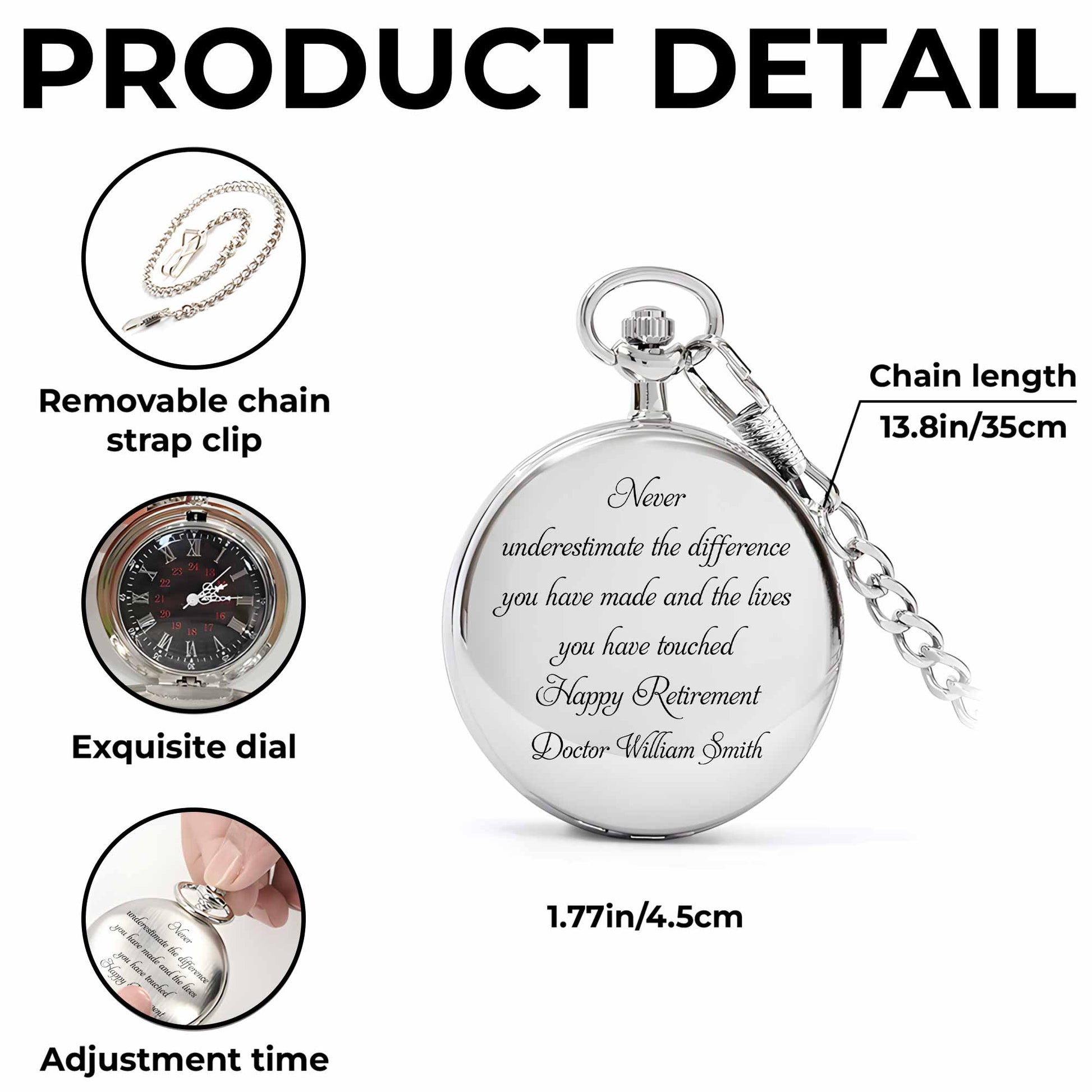 Never Underestimate The Difference, Engraved Text