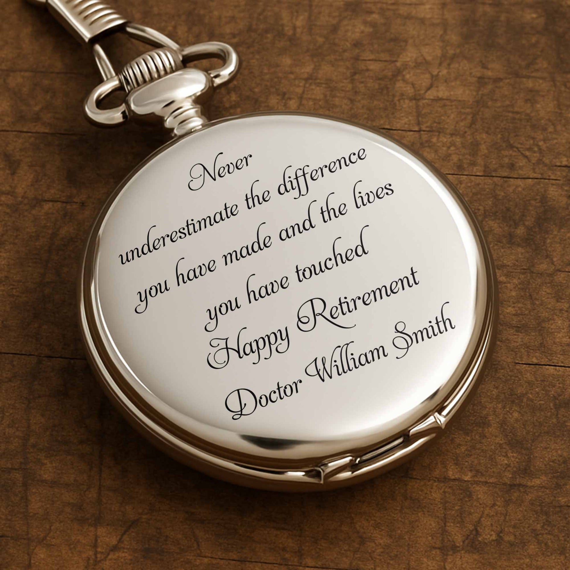 Never Underestimate The Difference, Engraved Text